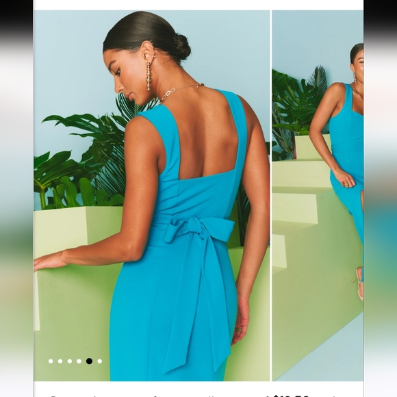 Show Me Your MUMU Eden Midi Teal  Dress with Stretch X Revolve - Picture 5 of 5